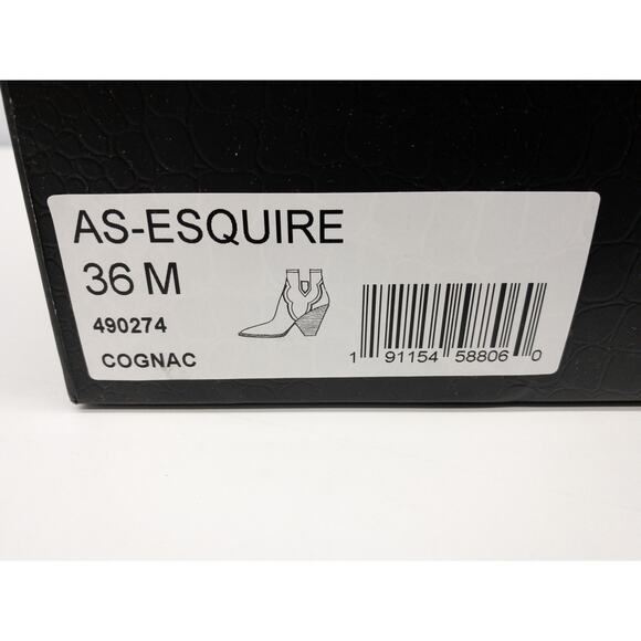 Ash Brown Snake Python Esquire Pointed Toe Leather Block Heel Calf Boots 36 US 5 - Picture 12 of 16